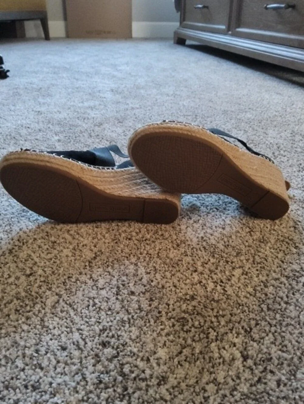 Gentle Souls Black Brand, Open-Toe Espadrille Sandals/Crossover Elastic Strap